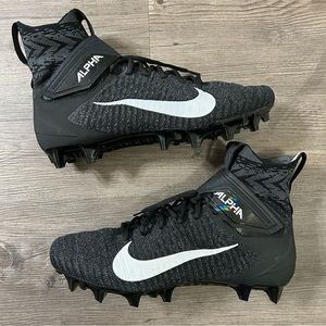 Nike Alpha Menace Elite 2 WD P FlyKnit Black White BV3298-001 Men's Sz 12.5 Wide